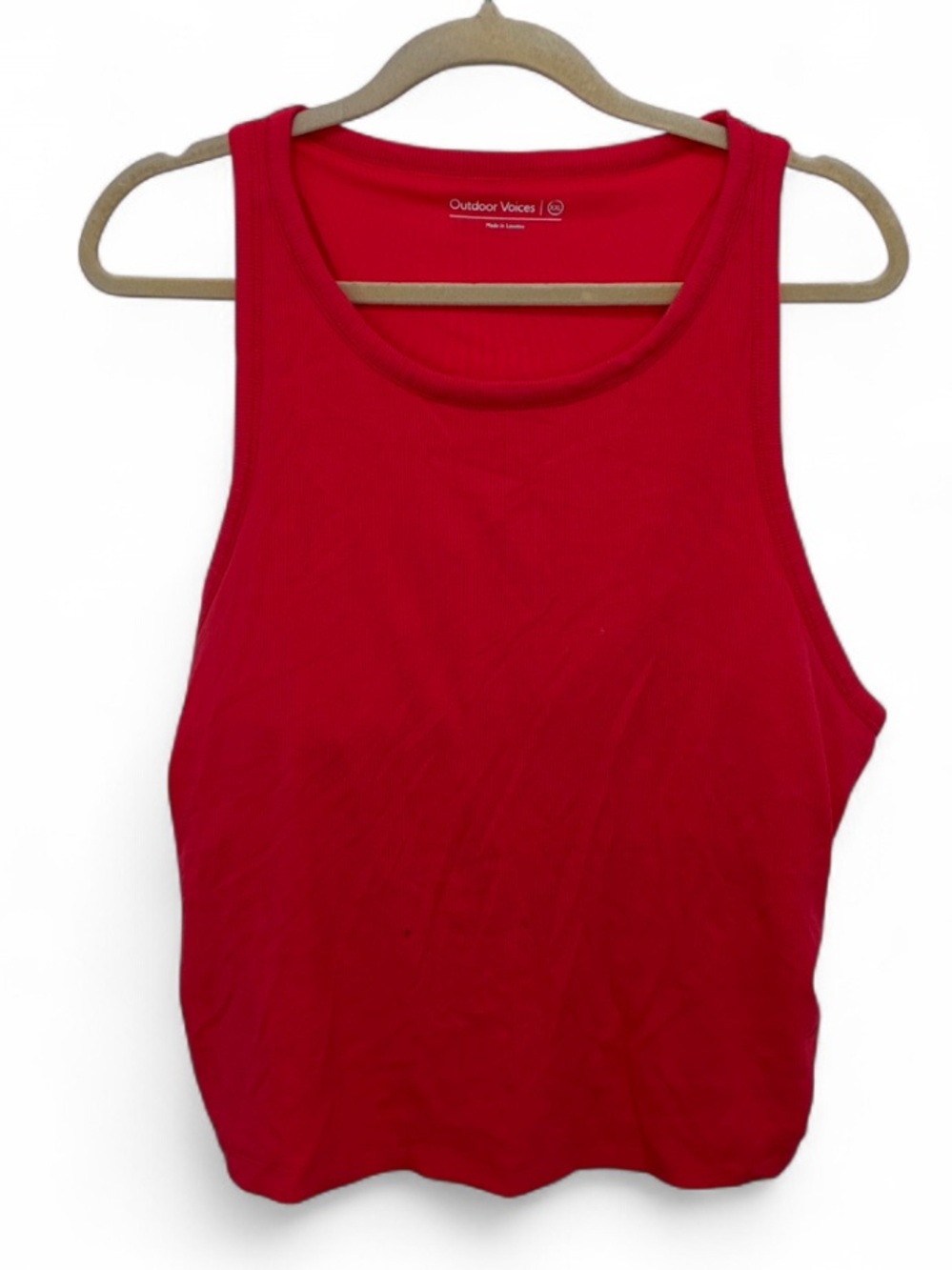Outdoor Voices Orange Pink Red Ribbed Tank